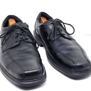 ECCO Mens Black Leather Bike Toe Rubber Sole Comfort Derbys Size US 11 EUR 45